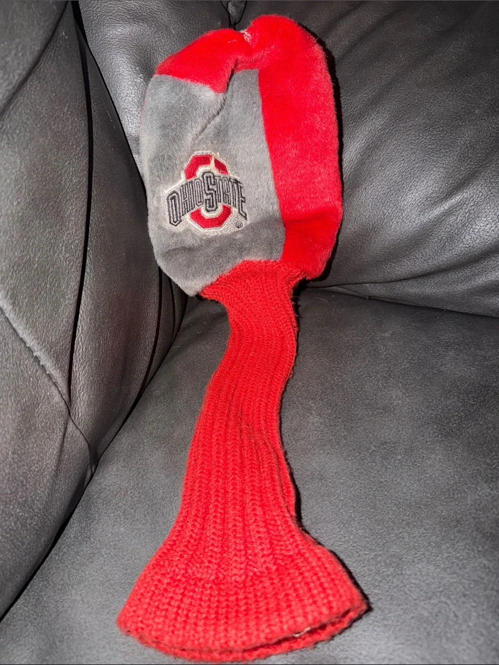 Ohio state buckeyes gloves rare collectible Red Plush Knit Golf Club Headcover